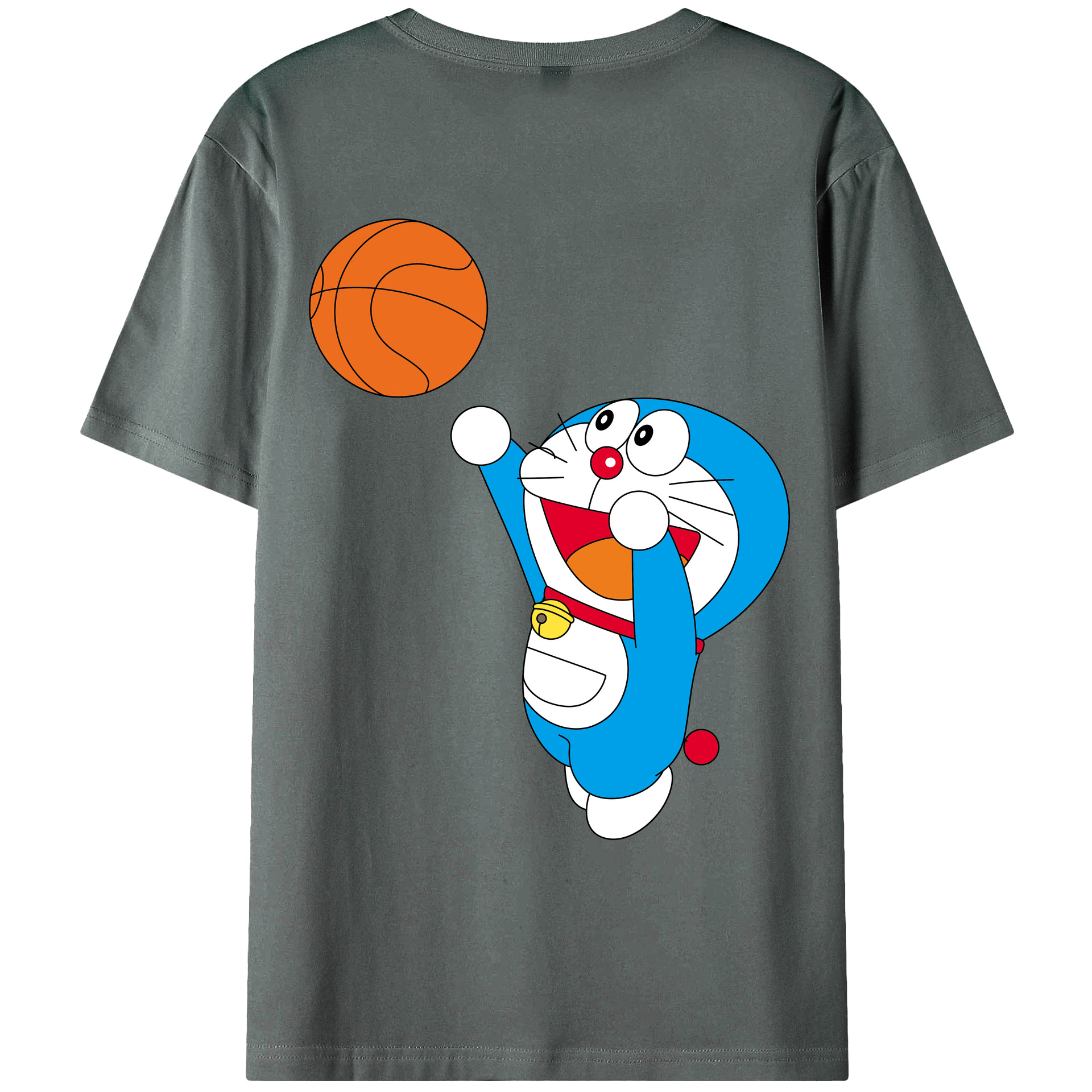 （画像用） ドラえもん Doraemon 綿100％ メンズ半袖Tシャツ（バックプリント） 通気性